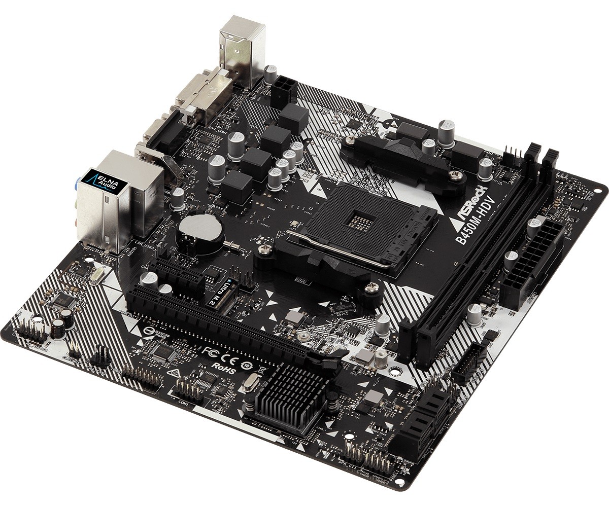 Płyta główna ASRock B450M-HDV R4.0 AM4 2DDR4 VGA/DVI/HDMI/M.2 uATX